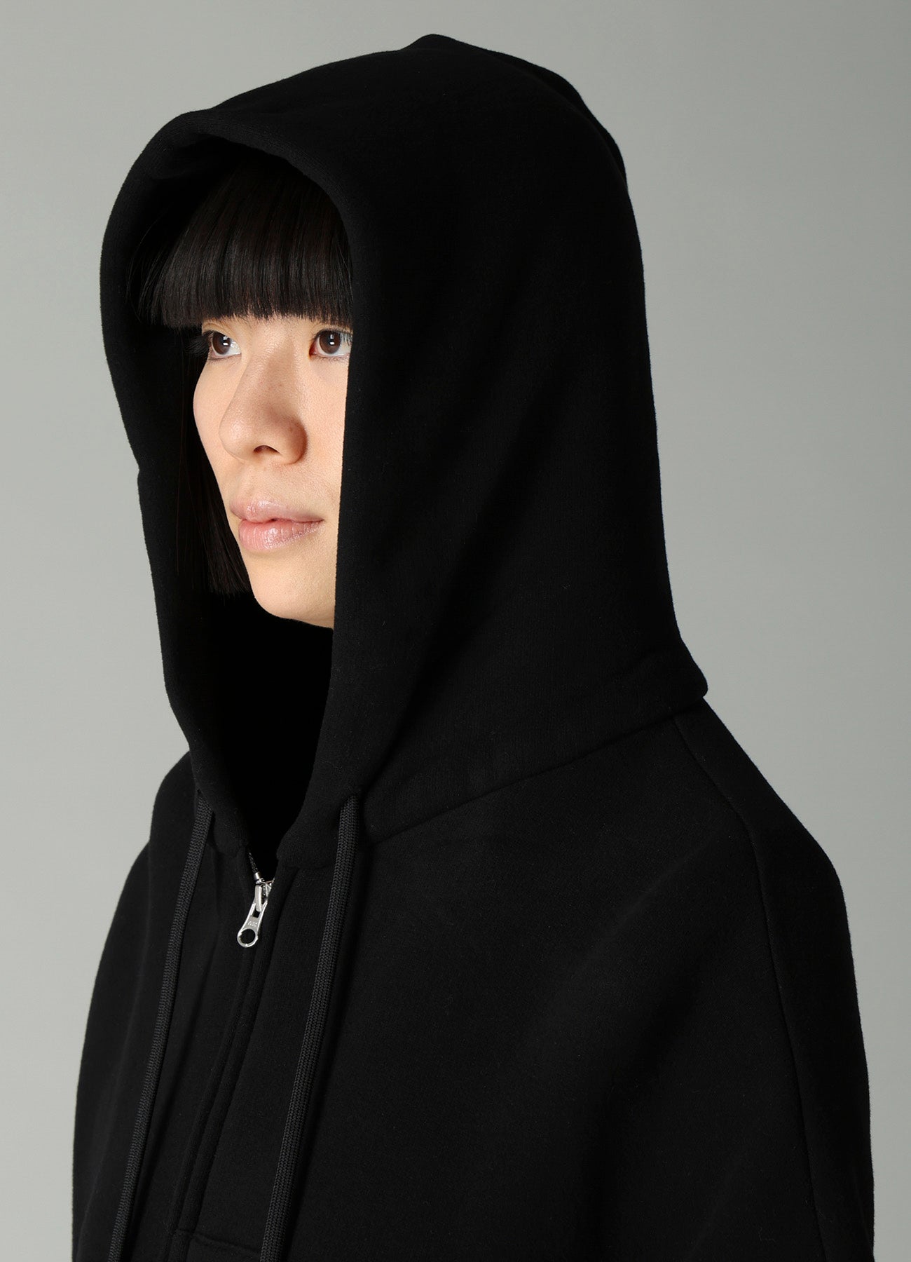 Liy/C BRUSHED FRENCH TERRY UNBALANCED HOODY