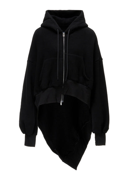 Liy/C BRUSHED FRENCH TERRY UNBALANCED HOODY