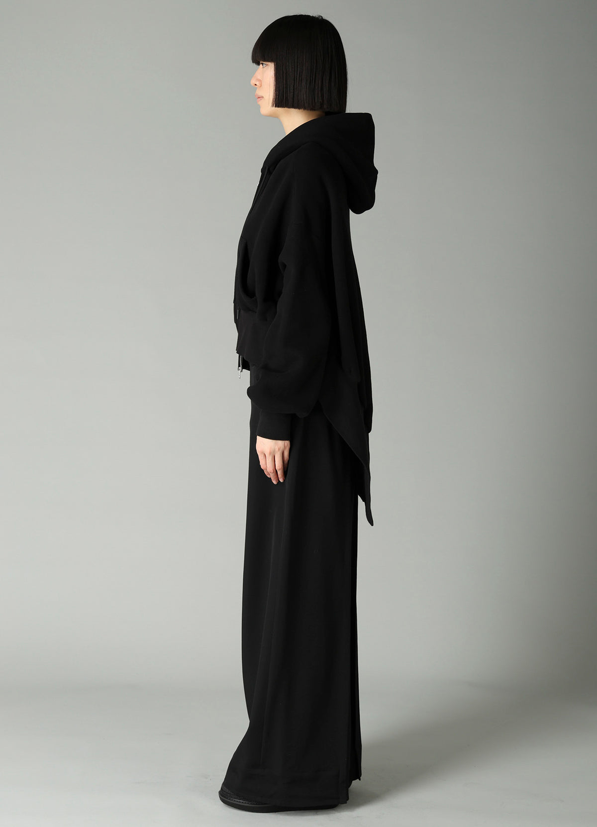 Liy/C BRUSHED FRENCH TERRY UNBALANCED HOODY