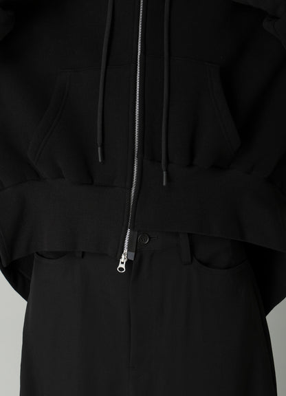 Liy/C BRUSHED FRENCH TERRY UNBALANCED HOODY