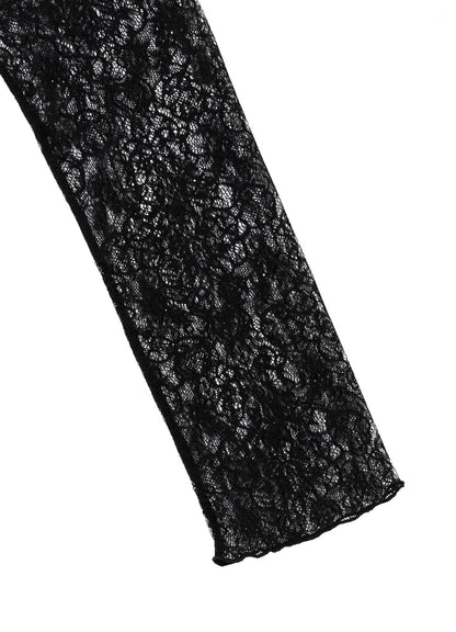STREACH LACE TURTLENECK