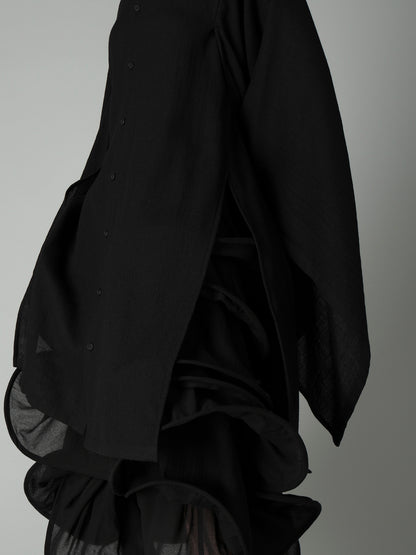 SOFT WOOL KIMONO SLEEVE BLOUSE