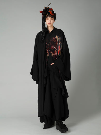 14MOMME DE CHINE PT ASYMMETRIC KIMONO BLOUSE