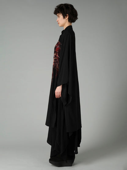 14MOMME DE CHINE PT ASYMMETRIC KIMONO BLOUSE