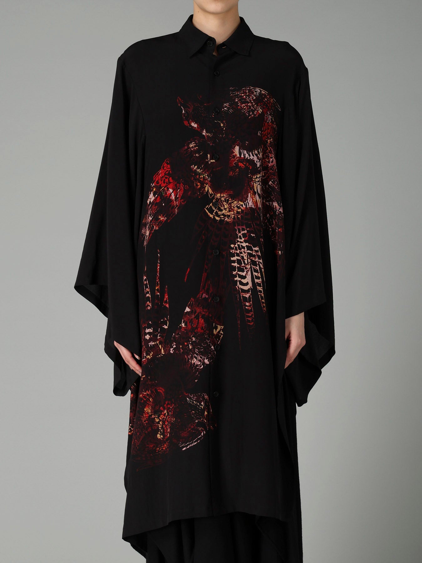 14MOMME DE CHINE PT ASYMMETRIC KIMONO BLOUSE