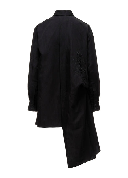 Li/Cu TWILL TUCK&DRAPE BLOUSE