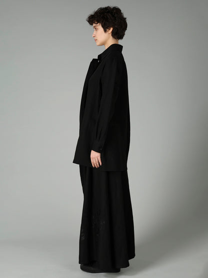 Li/Cu TWILL TUCK&DRAPE BLOUSE