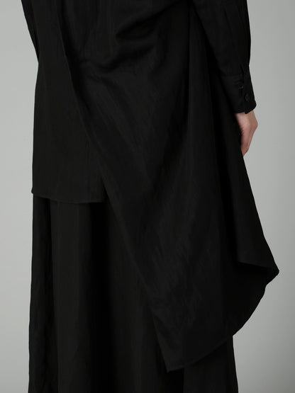 Li/Cu TWILL TUCK&DRAPE BLOUSE