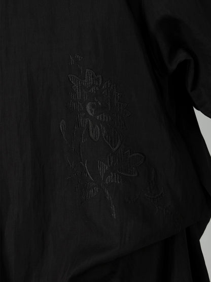 Li/Cu TWILL TUCK&DRAPE BLOUSE