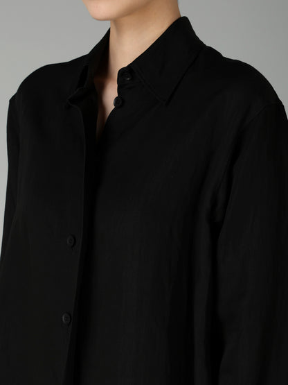 Li/Cu TWILL TUCK&DRAPE BLOUSE