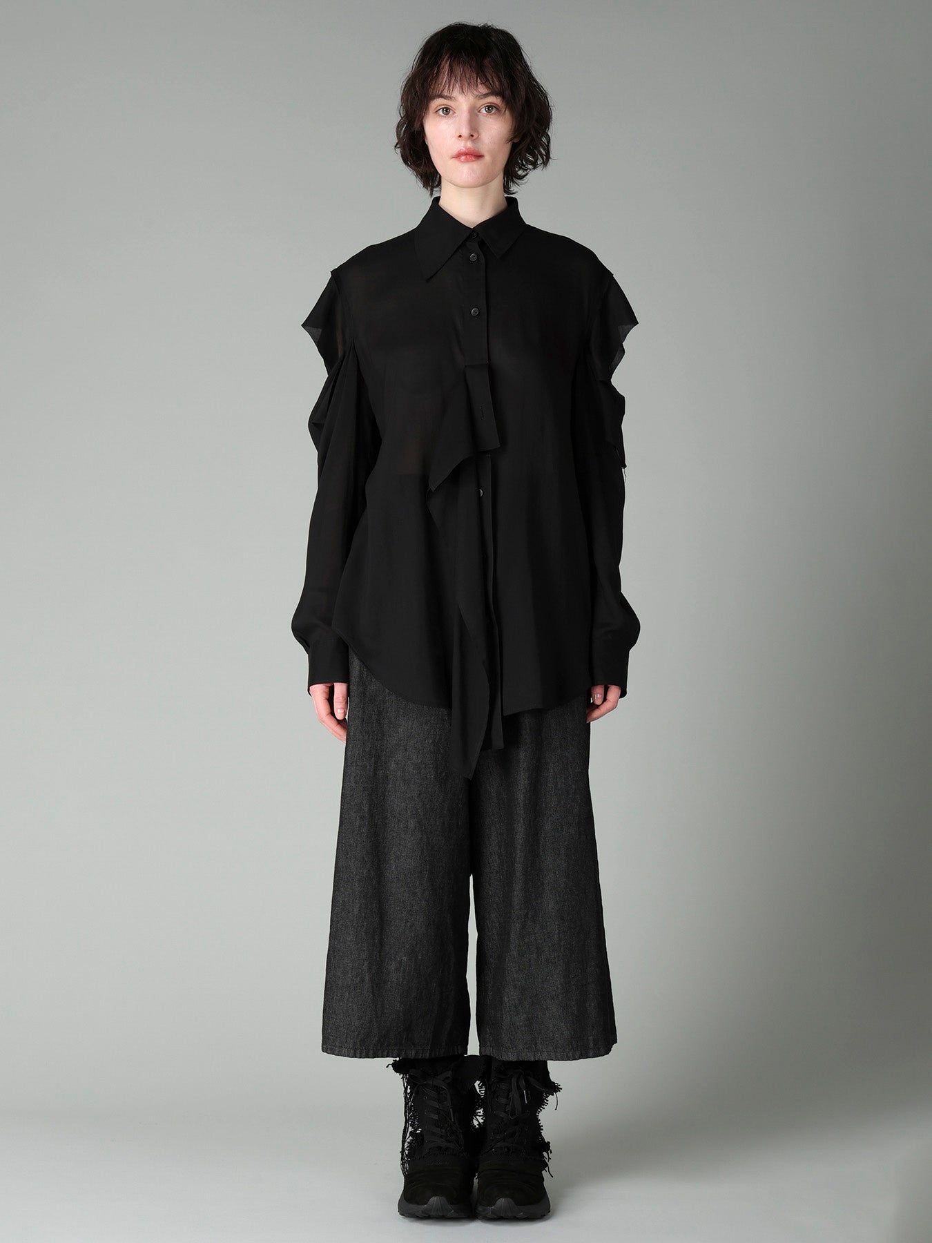 CELLULOSE LAWN O SHOULDER SHIRT