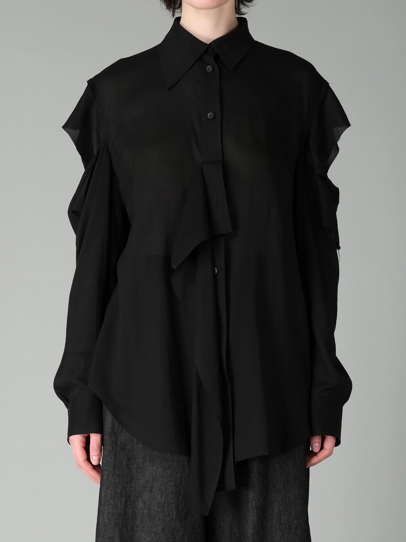 CELLULOSE LAWN O SHOULDER SHIRT
