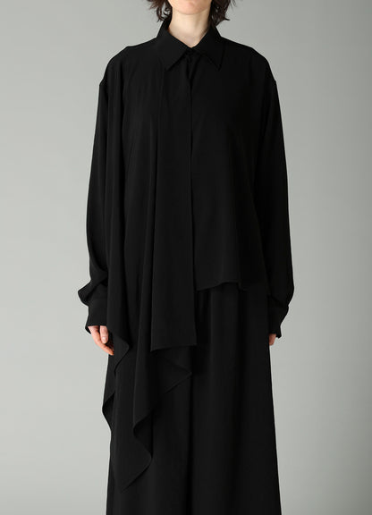 Ta/Pe CREPE DE CHINE R LONG ASYMMETRIC BLOUSE