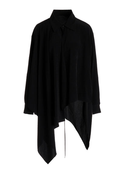 Ta/Pe CREPE DE CHINE R LONG ASYMMETRIC BLOUSE