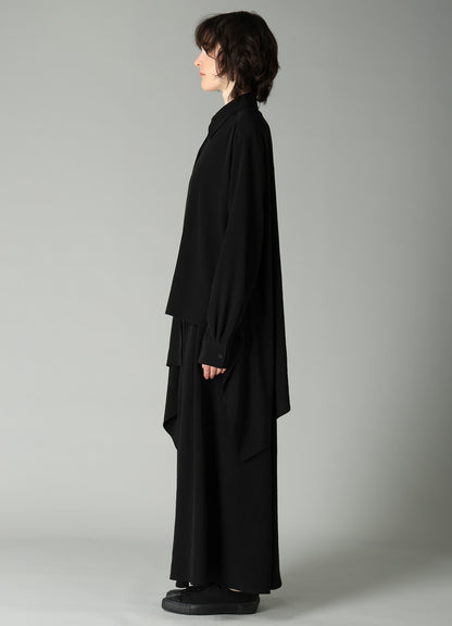 Ta/Pe CREPE DE CHINE R LONG ASYMMETRIC BLOUSE