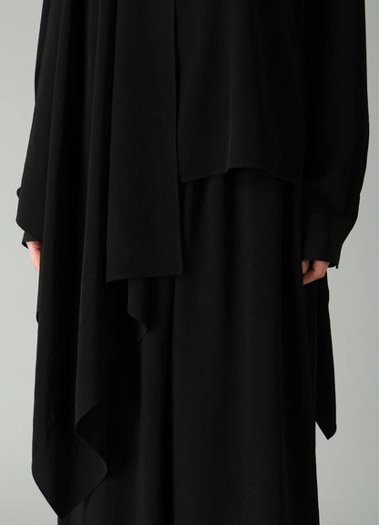 Ta/Pe CREPE DE CHINE R LONG ASYMMETRIC BLOUSE