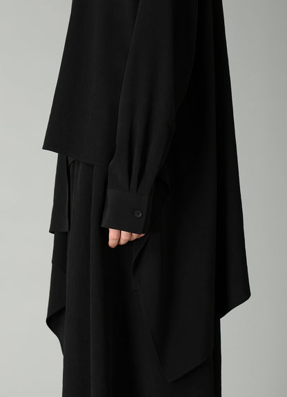 Ta/Pe CREPE DE CHINE R LONG ASYMMETRIC BLOUSE