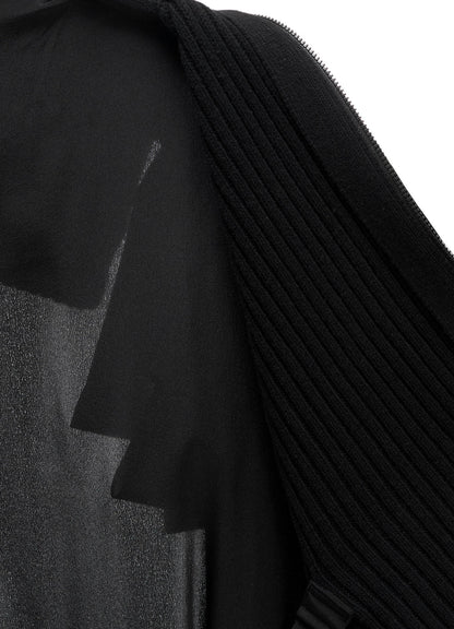 16MOMME DE CHINE KNIT COMBI KIMONO COAT