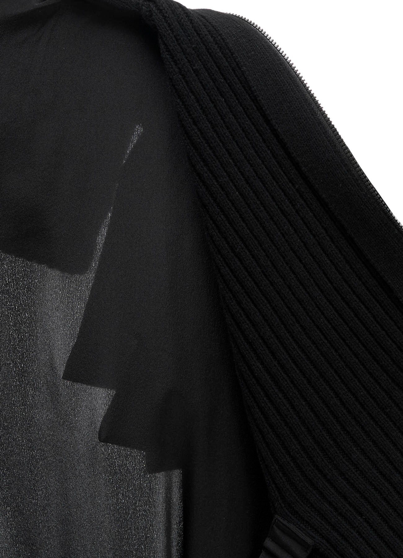 16MOMME DE CHINE KNIT COMBI KIMONO COAT