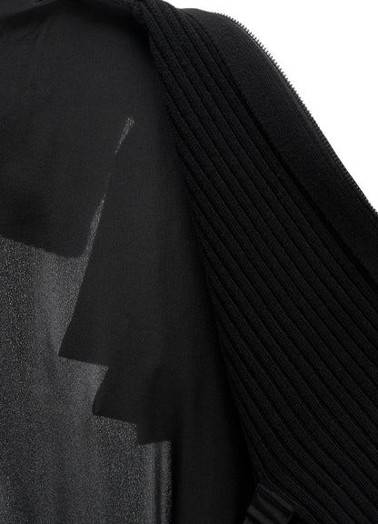 16MOMME DE CHINE KNIT COMBI KIMONO COAT