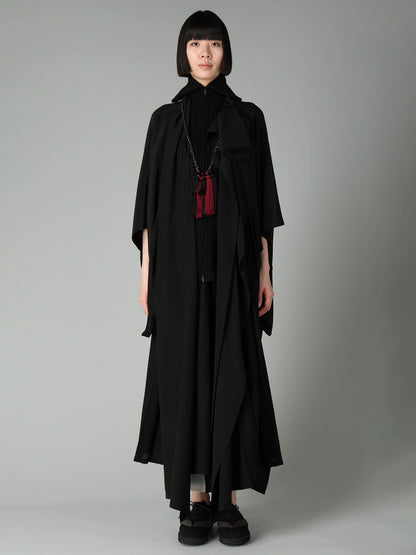 16MOMME DE CHINE KNIT COMBI KIMONO COAT