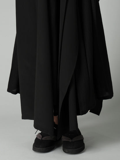 16MOMME DE CHINE KNIT COMBI KIMONO COAT