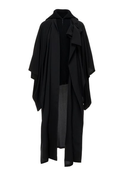 16MOMME DE CHINE KNIT COMBI KIMONO COAT