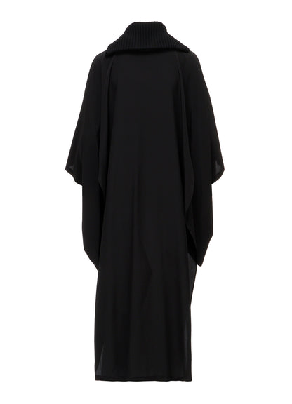 16MOMME DE CHINE KNIT COMBI KIMONO COAT