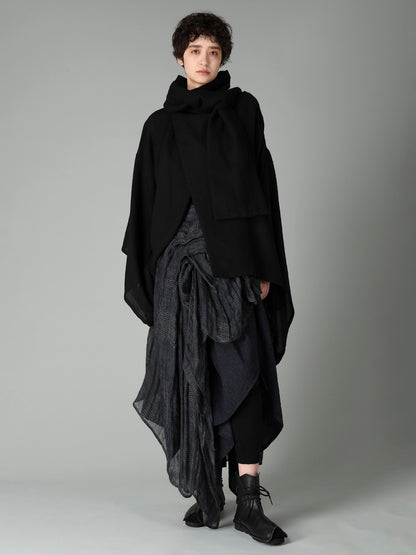 SOFT WOOL STOLE DETAIL COAT