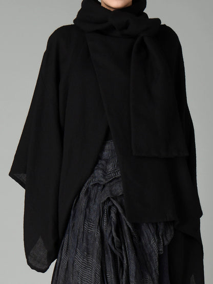 SOFT WOOL STOLE DETAIL COAT