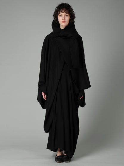 W/Li TWILL STOLE DETAIL COAT