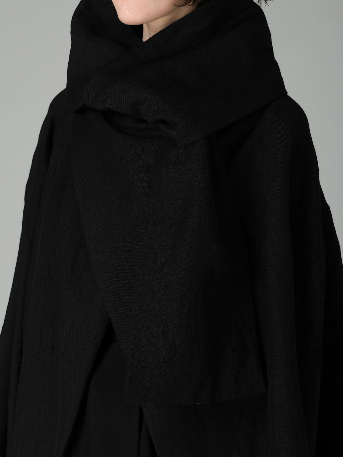 W/Li TWILL STOLE DETAIL COAT