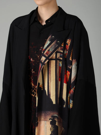 NIGHT SCENE IN YOSHIWARA PEAKED LAPEL CARDIGAN