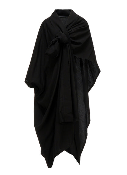 Cu/W HIGH TWISTED SERGE F KNOT DETAIL COAT
