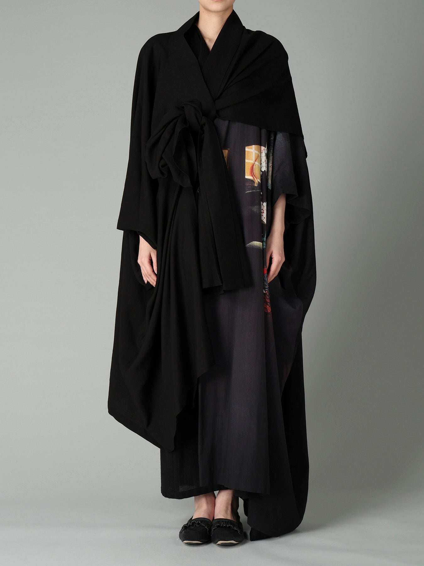 Cu/W HIGH TWISTED SERGE F KNOT DETAIL COAT