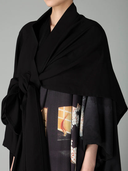 Cu/W HIGH TWISTED SERGE F KNOT DETAIL COAT
