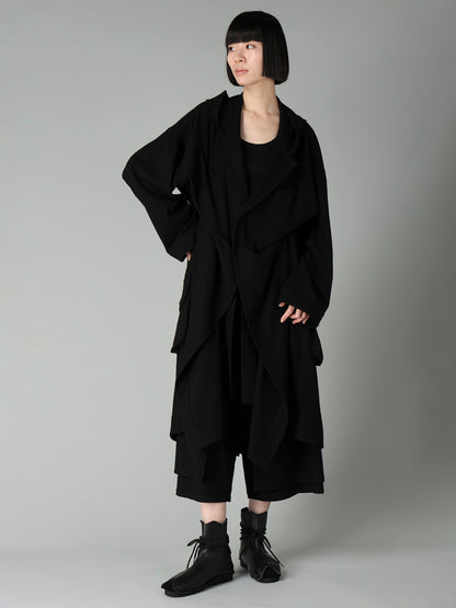 FLANNEL HOODED O SLEEVE COAT