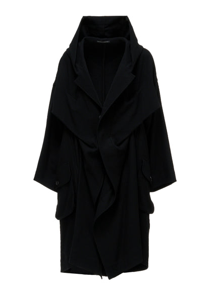 FLANNEL HOODED O SLEEVE COAT