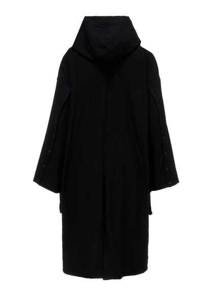 FLANNEL HOODED O SLEEVE COAT