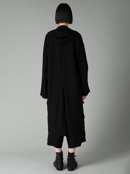 FLANNEL HOODED O SLEEVE COAT
