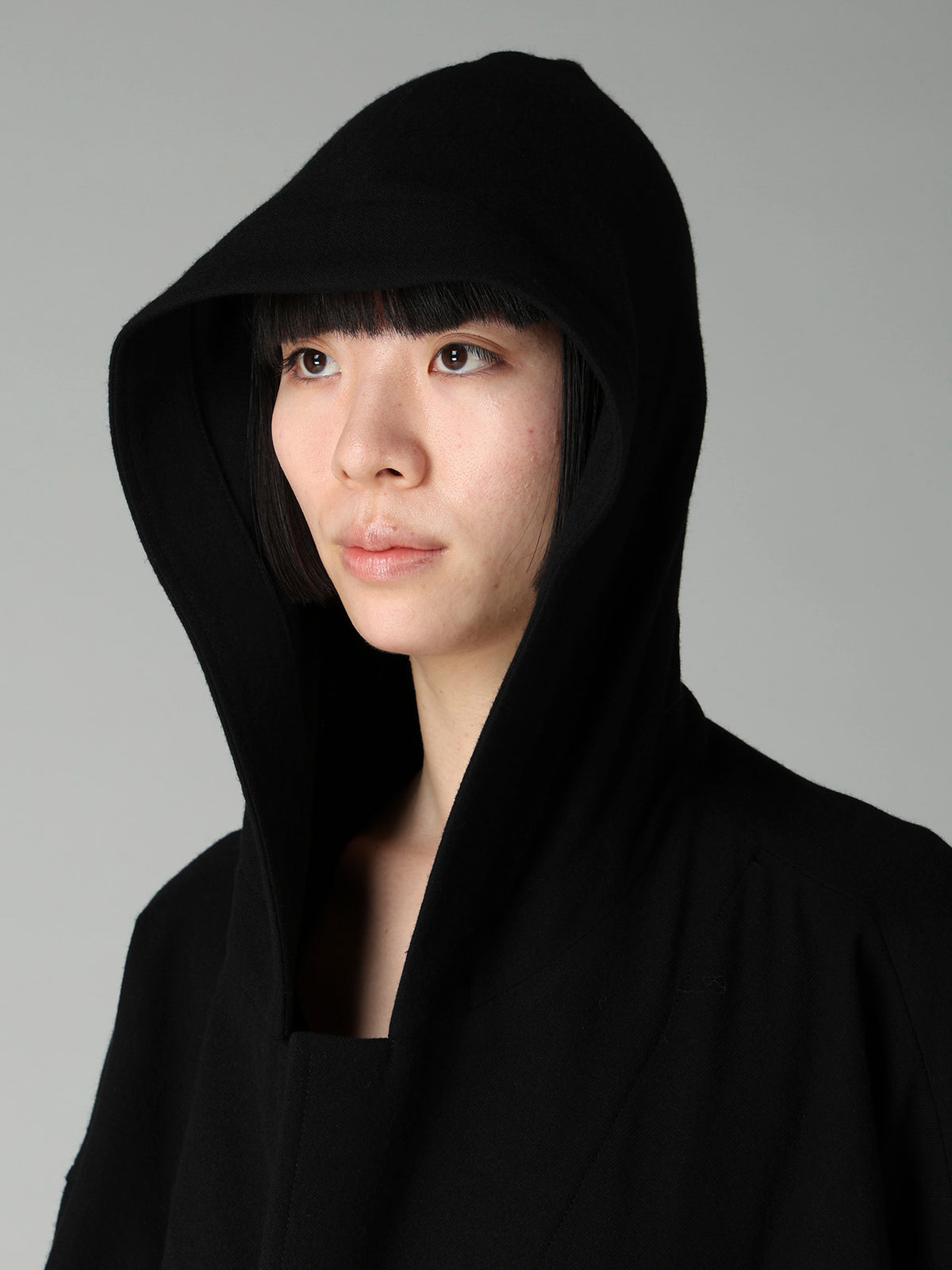 FLANNEL HOODED O SLEEVE COAT