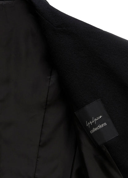 MILLED GABARDINE PEAKED FLARE LONG COAT
