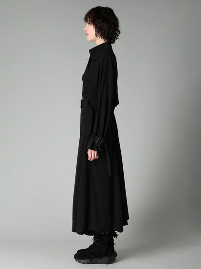 Ta/Pe CREPE DE CHINE SLEEVE GUSSET TRENCH COAT