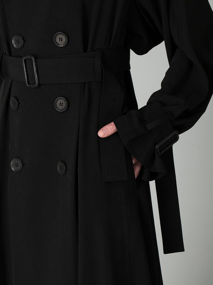 Ta/Pe CREPE DE CHINE SLEEVE GUSSET TRENCH COAT