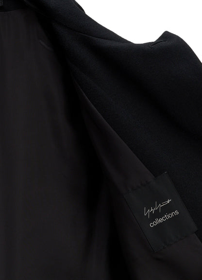 W/SAXONY R DOUBLE LAYERED LONG COAT