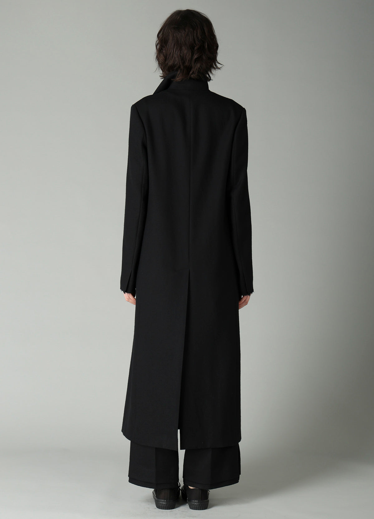 W/SAXONY R DOUBLE LAYERED LONG COAT