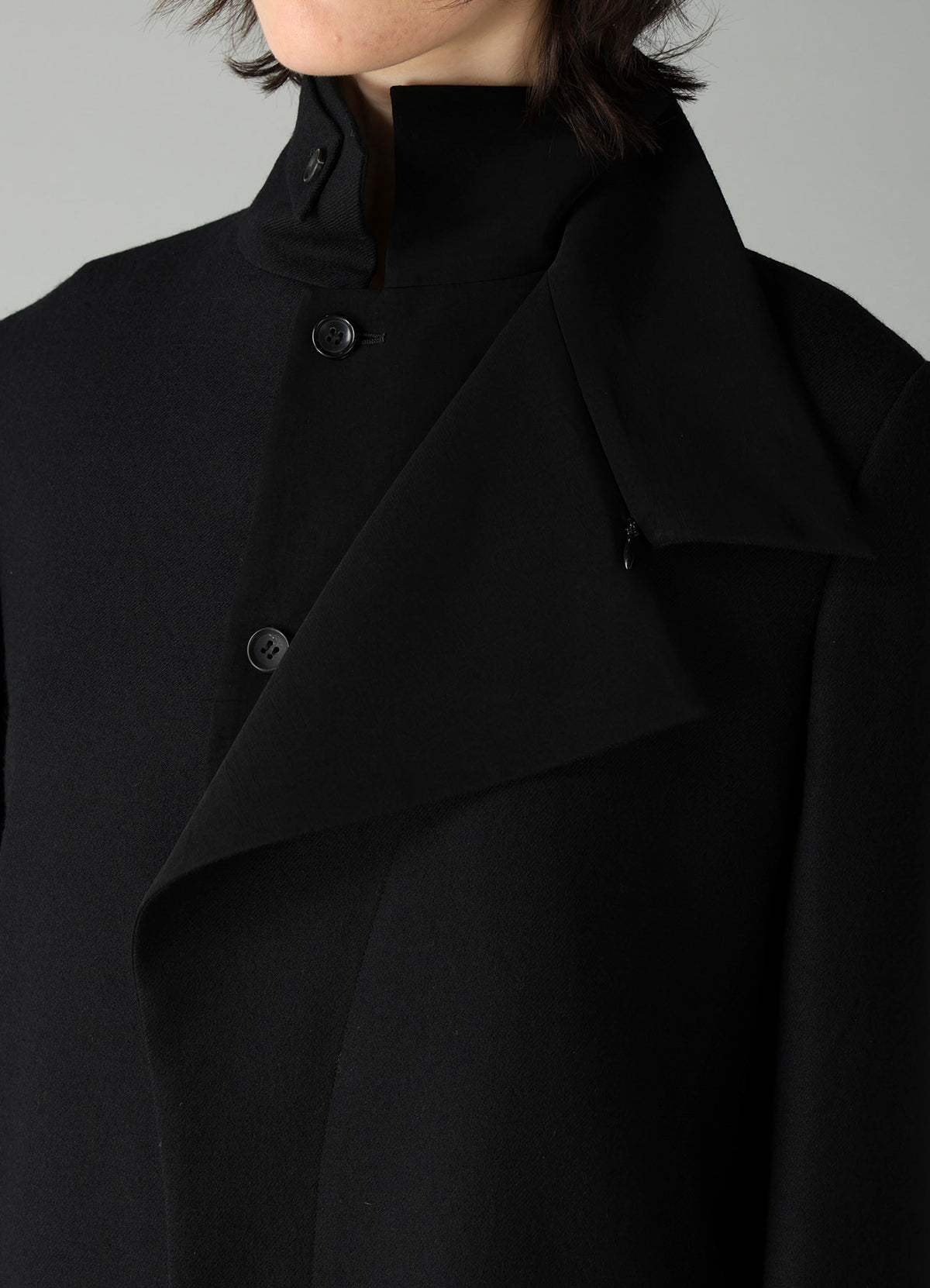 W/SAXONY R DOUBLE LAYERED LONG COAT