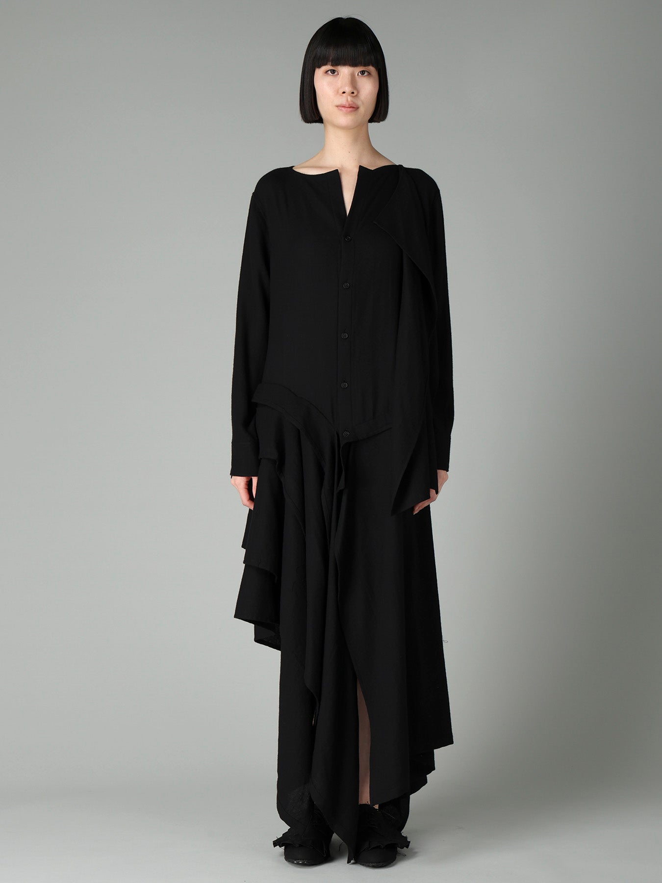 2/72 WOOL VIYELLA RANDOM HEM SHIRTS DRESS B