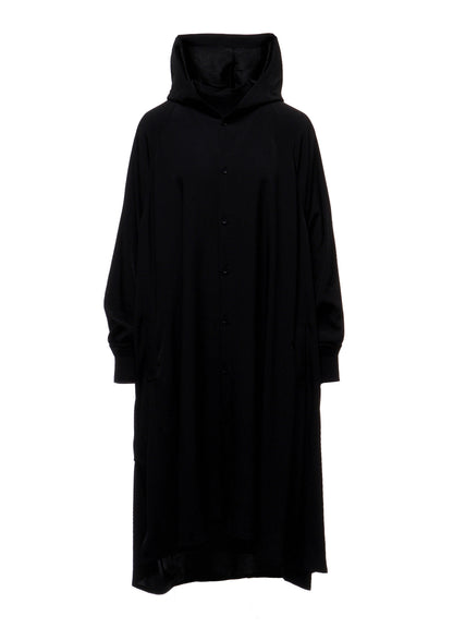 Ta/Pe CREPE DE CHINE HOODED RAGLAN SLV DRESS