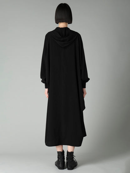 Ta/Pe CREPE DE CHINE HOODED RAGLAN SLV DRESS